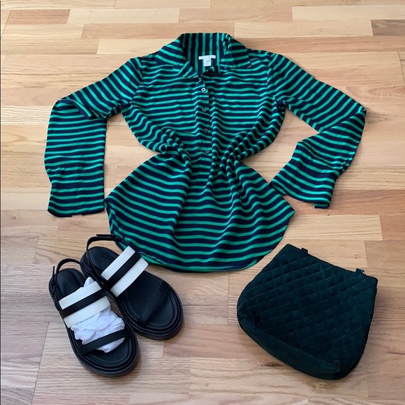 J Crew🌲 🖤Silk shirt FIRM - Picture 1 of 15